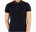 GUCCI WEB STRIPE TRIMMED POLO SHIRT