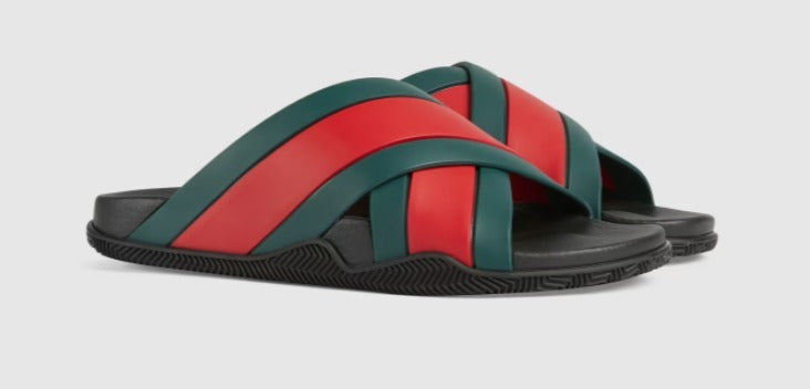 GUCCI WEB PANELED SLIDES