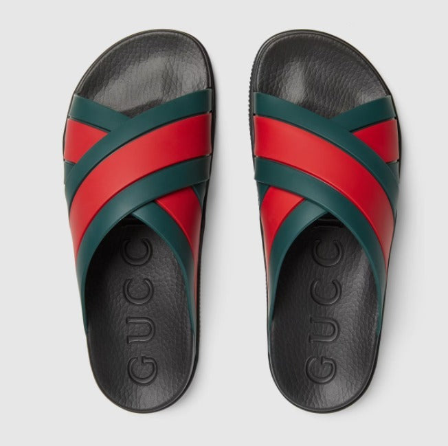 GUCCI WEB PANELED SLIDES
