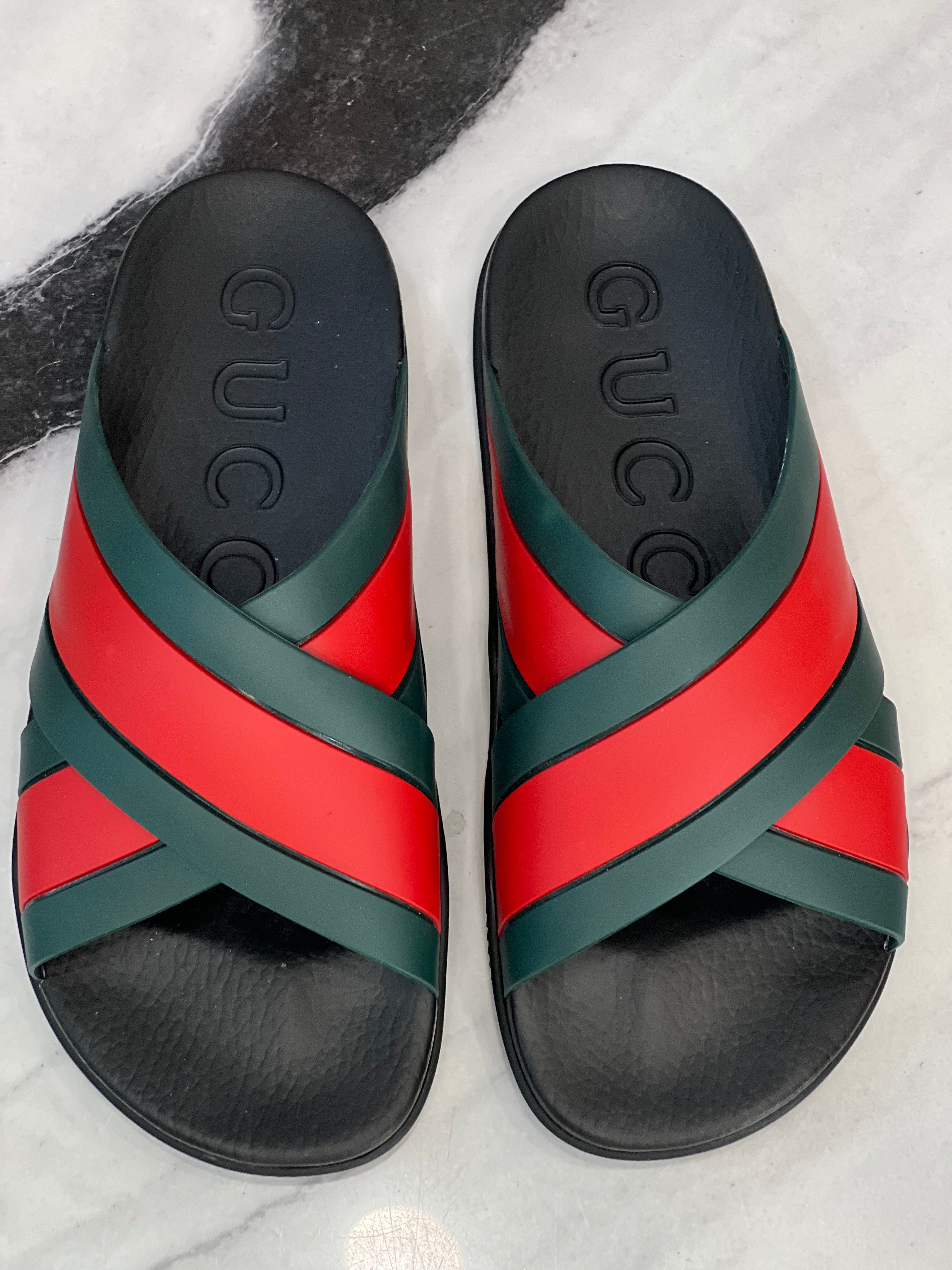 GUCCI WEB PANELED SLIDES