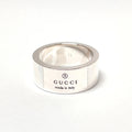GUCCI STERLING SILVER GUCCI TRADEMARK WIDE BAND RING