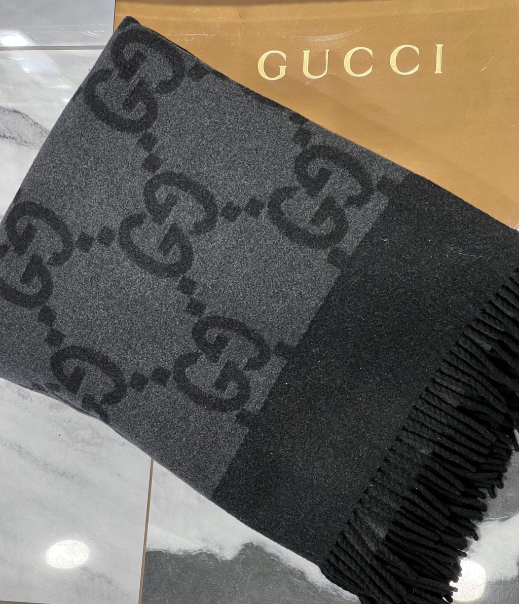 GUCCI GG WOOL BLEND CASHMERE BLANKET