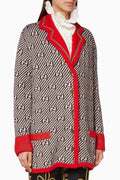 GUCCI WOOL KNIT GLITTER GG MONOGRAM CARDIGAN