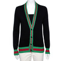 GUCCI WOOL WEB TRIM SWEATER CARDIGAN