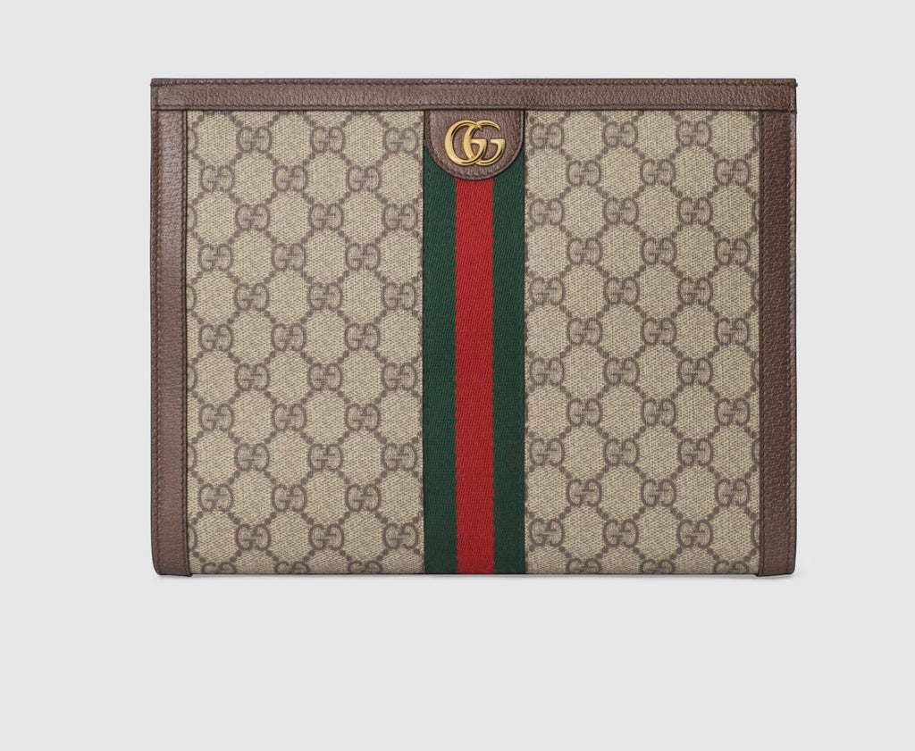 GUCCI GG SUPREME OPHIDIA CLUTCH
