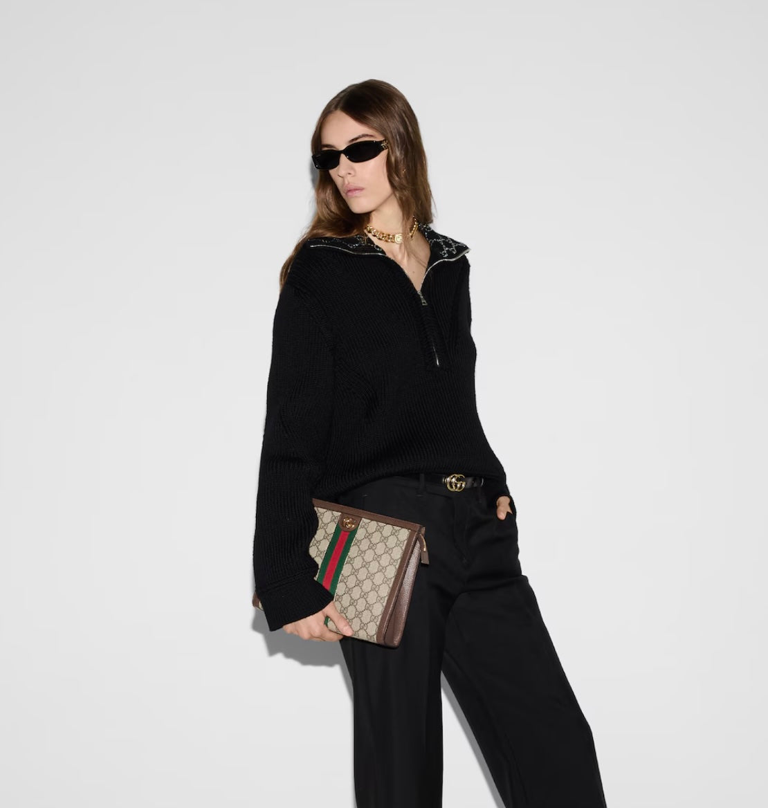 GUCCI GG SUPREME OPHIDIA CLUTCH