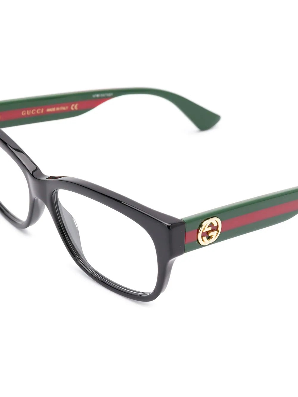 GUCCI GG WEB RECTANGULAR FRAME GLASSES