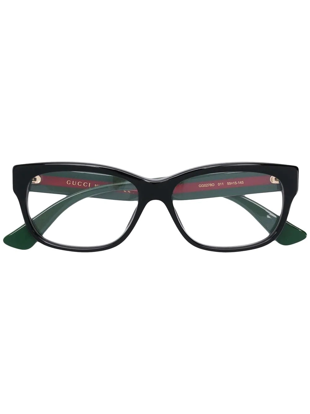GUCCI GG WEB RECTANGULAR FRAME GLASSES