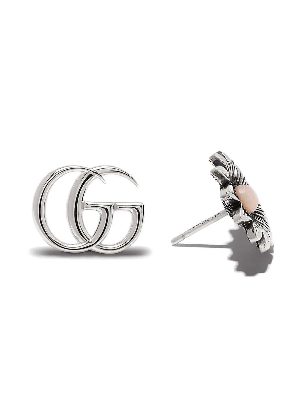 GUCCI DOUBLE G FLOWER STUD EARRINGS