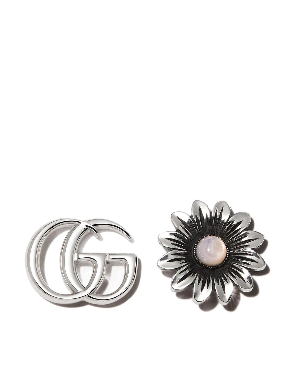 GUCCI DOUBLE G FLOWER STUD EARRINGS