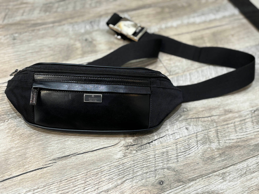 GUCCI LEATHER & NYLON MINI WAIST BAG