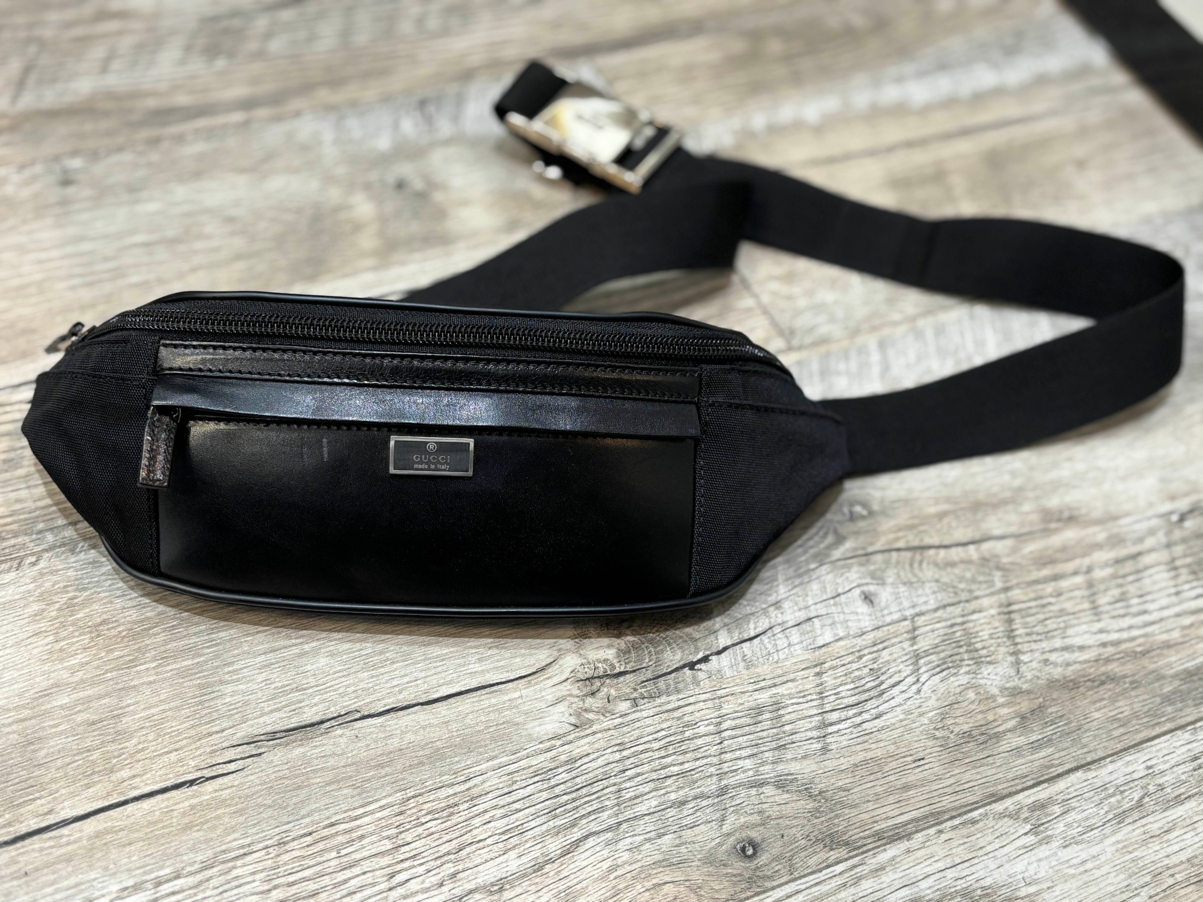 GUCCI LEATHER & NYLON MINI WAIST BAG