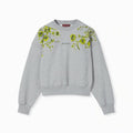 GUCCI COTTON JERSEY FLORAL PRINT SWEATSHIRT