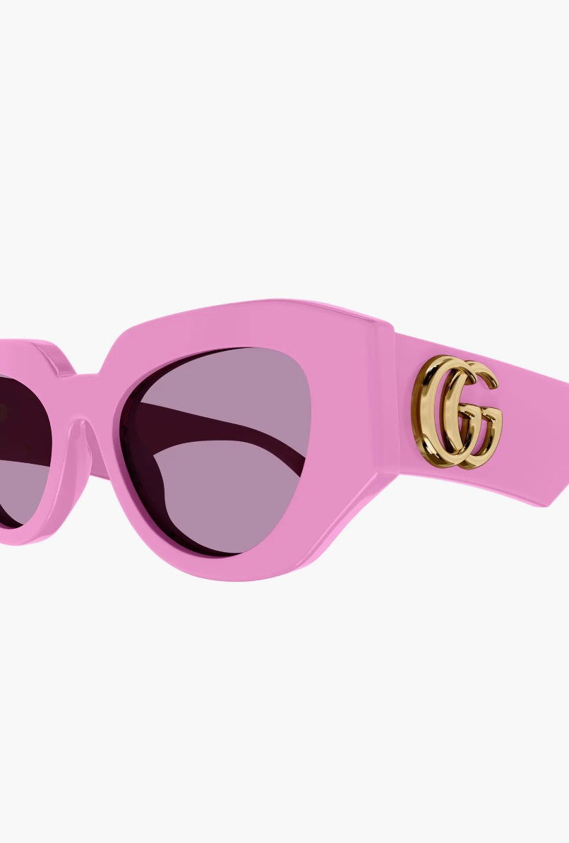 GUCCI GEOMETRIC FRAME CAT EYE SUNGLASSES