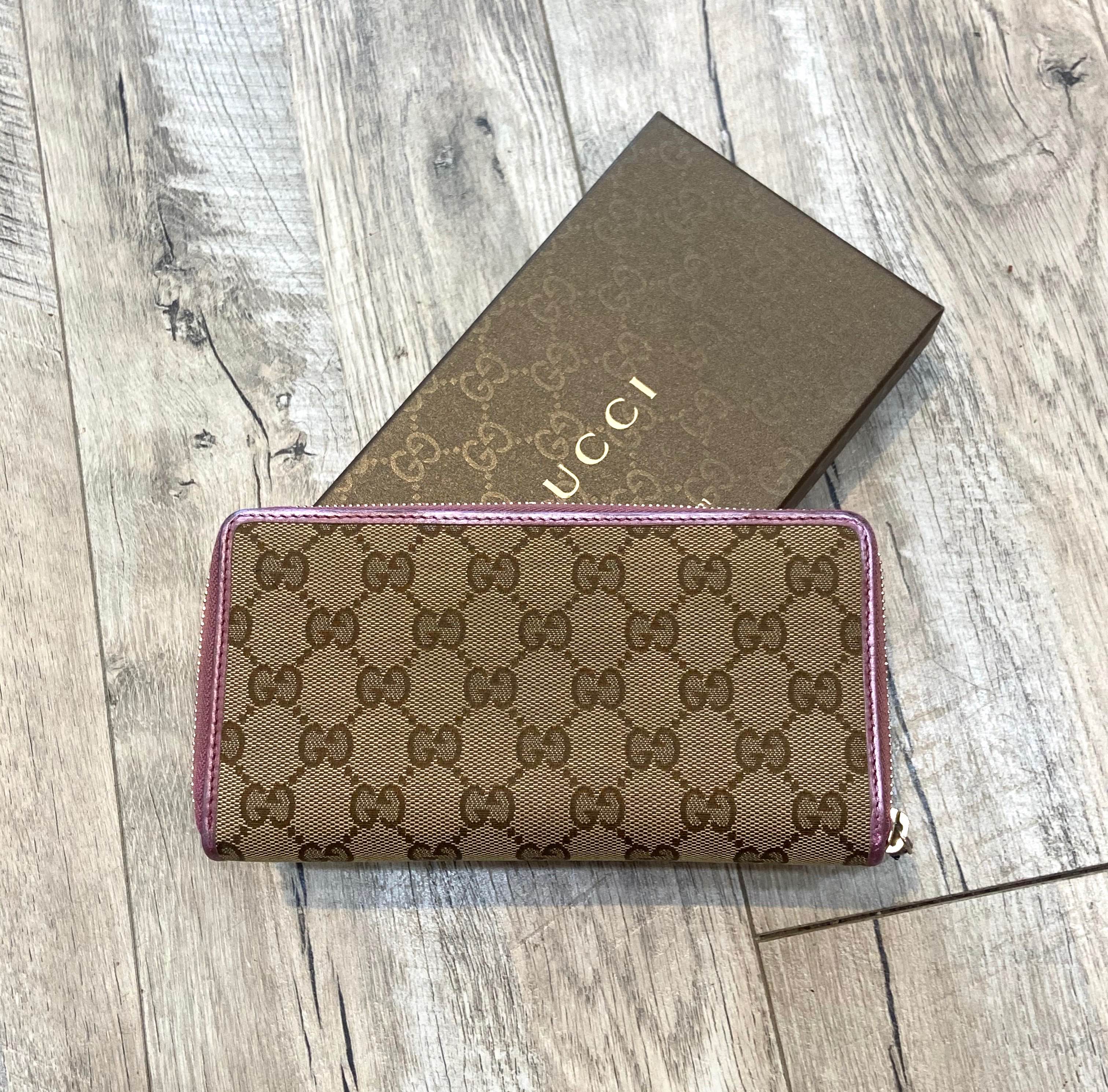 GUCCI GG MONOGRAM CANVAS ZIPPY WALLET