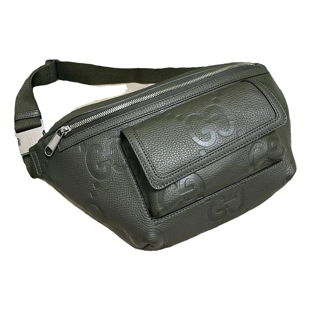 GUCCI JUMBO GG MONOGRAM EMBOSSED CALFSKIN BUM BAG