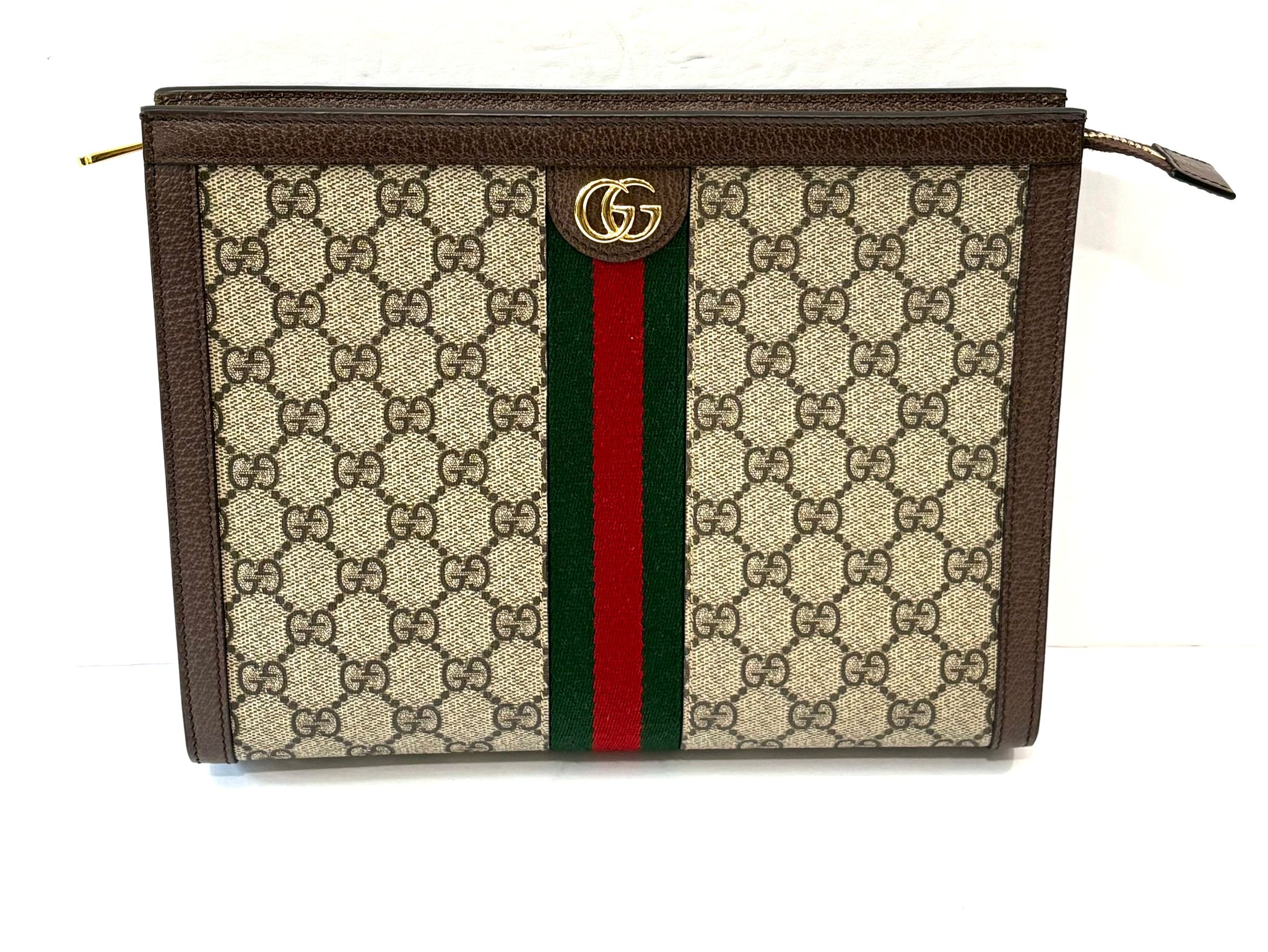 GUCCI GG SUPREME OPHIDIA CLUTCH