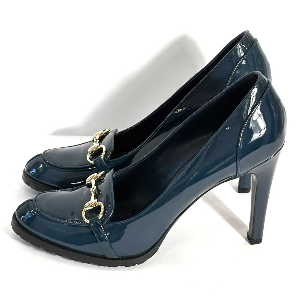 GUCCI HORSEBIT ACCENT PATENT LEATHER PUMPS