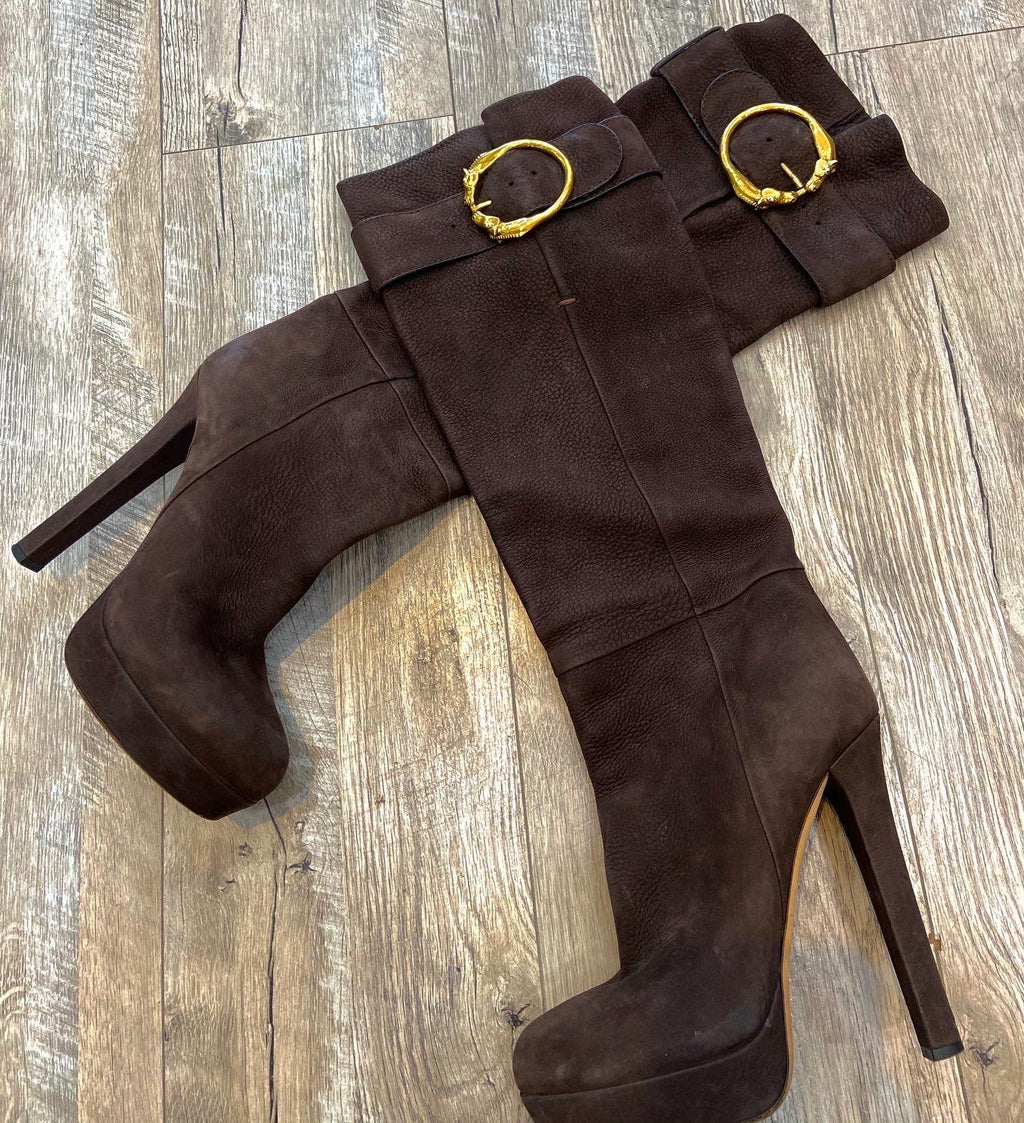 GUCCI JOSEPHINE PLATFORM KNEE-HIGH BOOTS