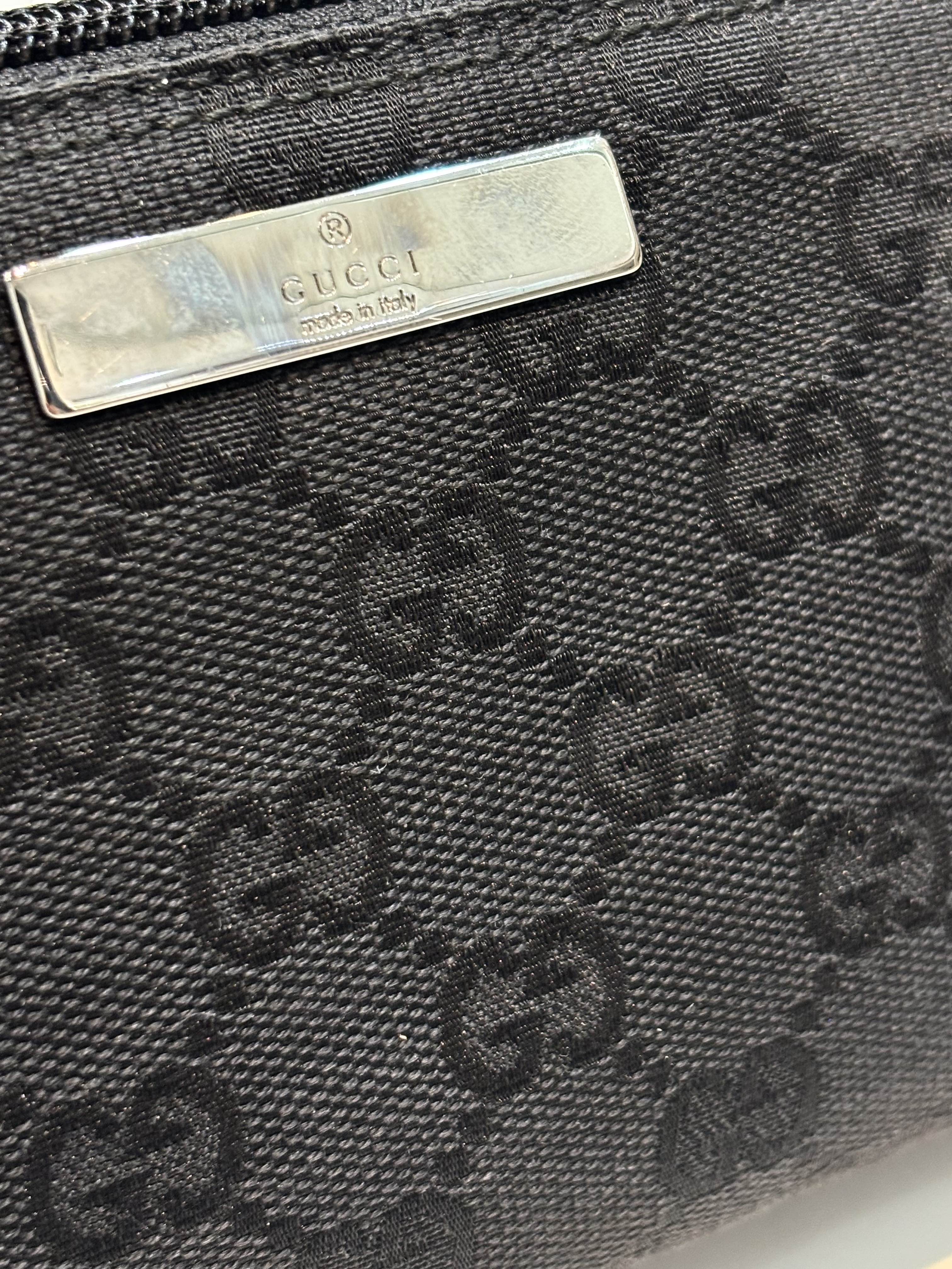 GUCCI MONOGRAM BLACK BOAT POCHETTE