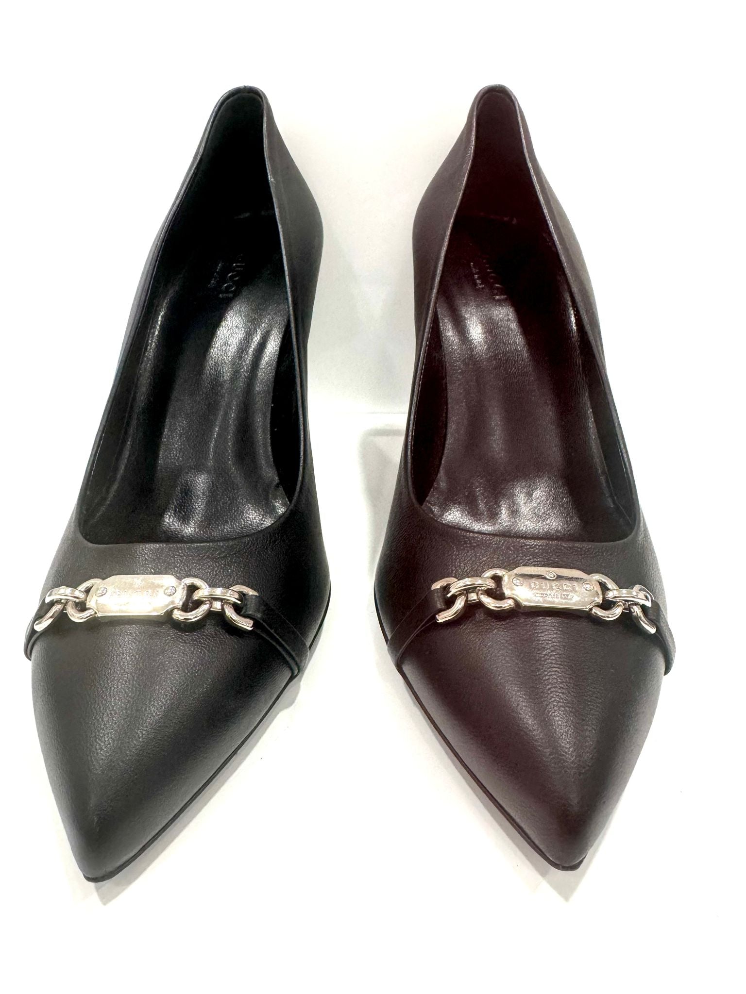 GUCCI NAPPA MOLAITA MID HEEL PUMPS