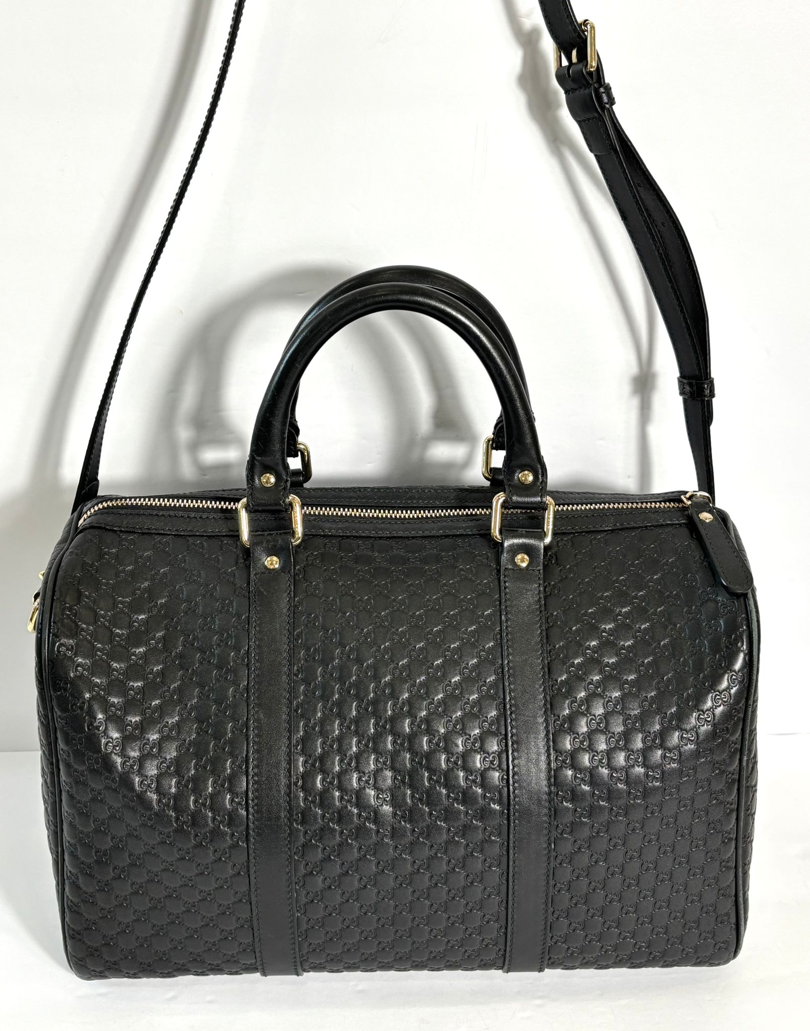 GUCCI NICE MICROGUCCISSIMA LEATHER BOSTON BAG