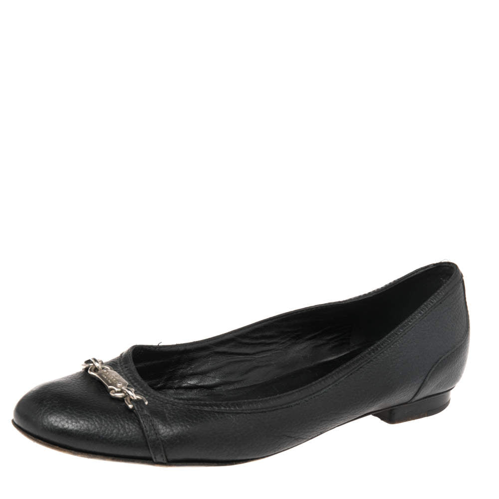 GUCCI CALFSKIN LEATHER CALLARIUS BALLET FLATS