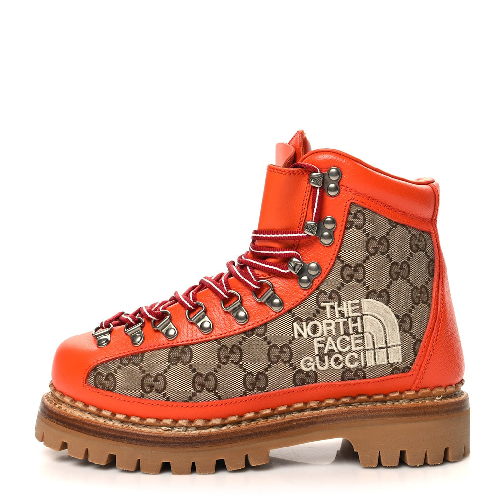 GUCCI X NORTH FACE MONOGRAM CALFSKIN HIKING BOOTS