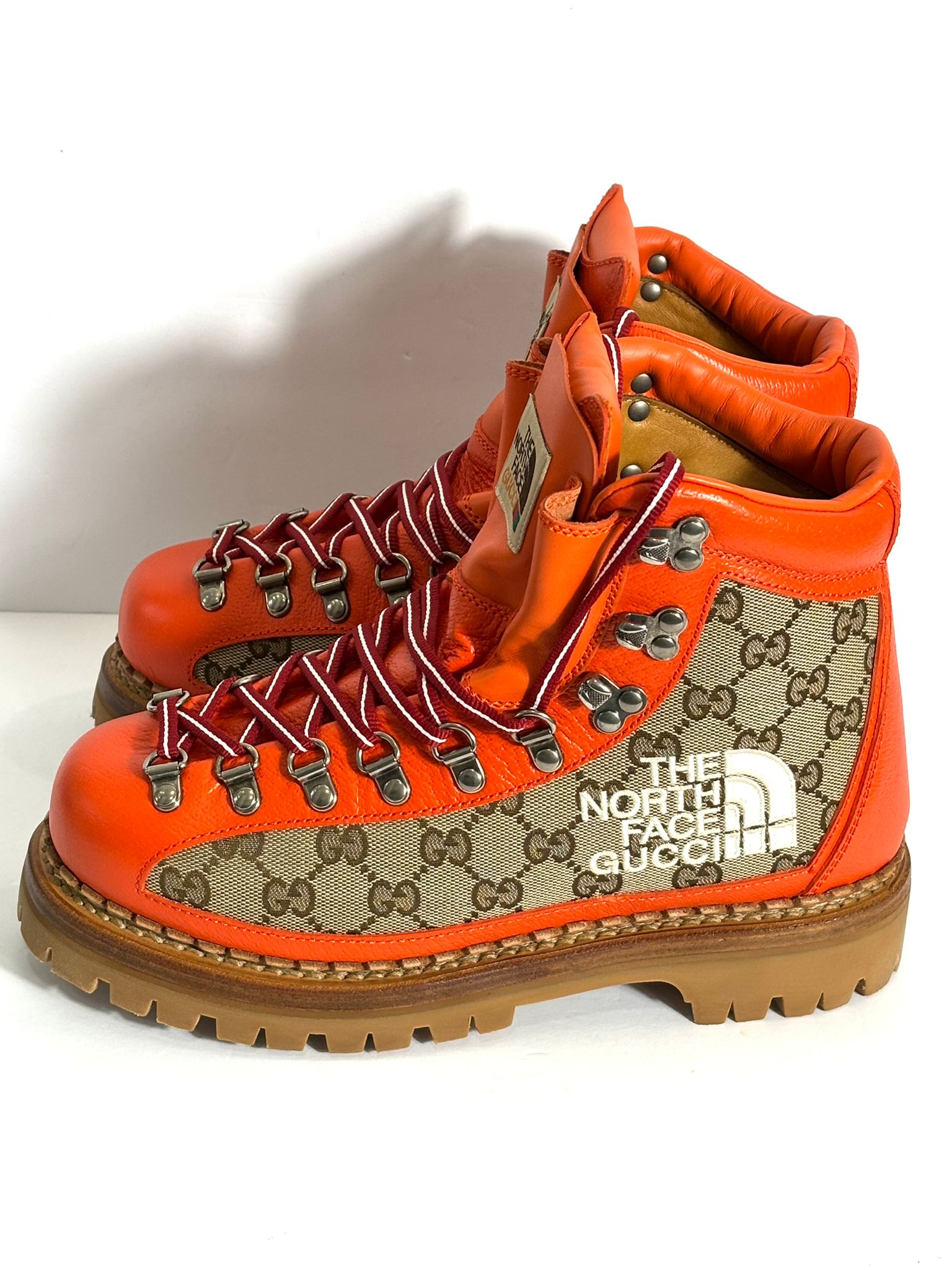 GUCCI X NORTH FACE MONOGRAM CALFSKIN HIKING BOOTS