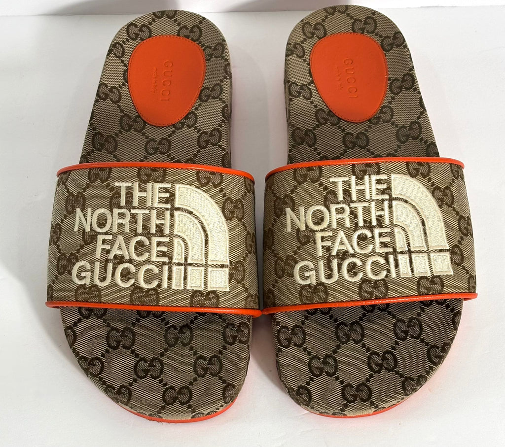 GUCCI X NORTH FACE MONOGRAM SLIDES