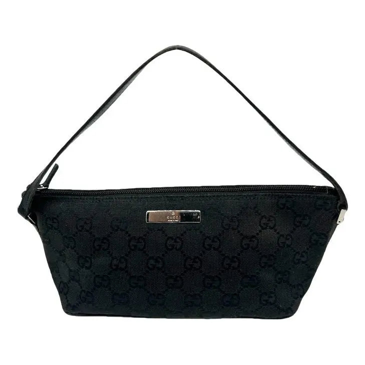 GUCCI MONOGRAM BLACK BOAT POCHETTE