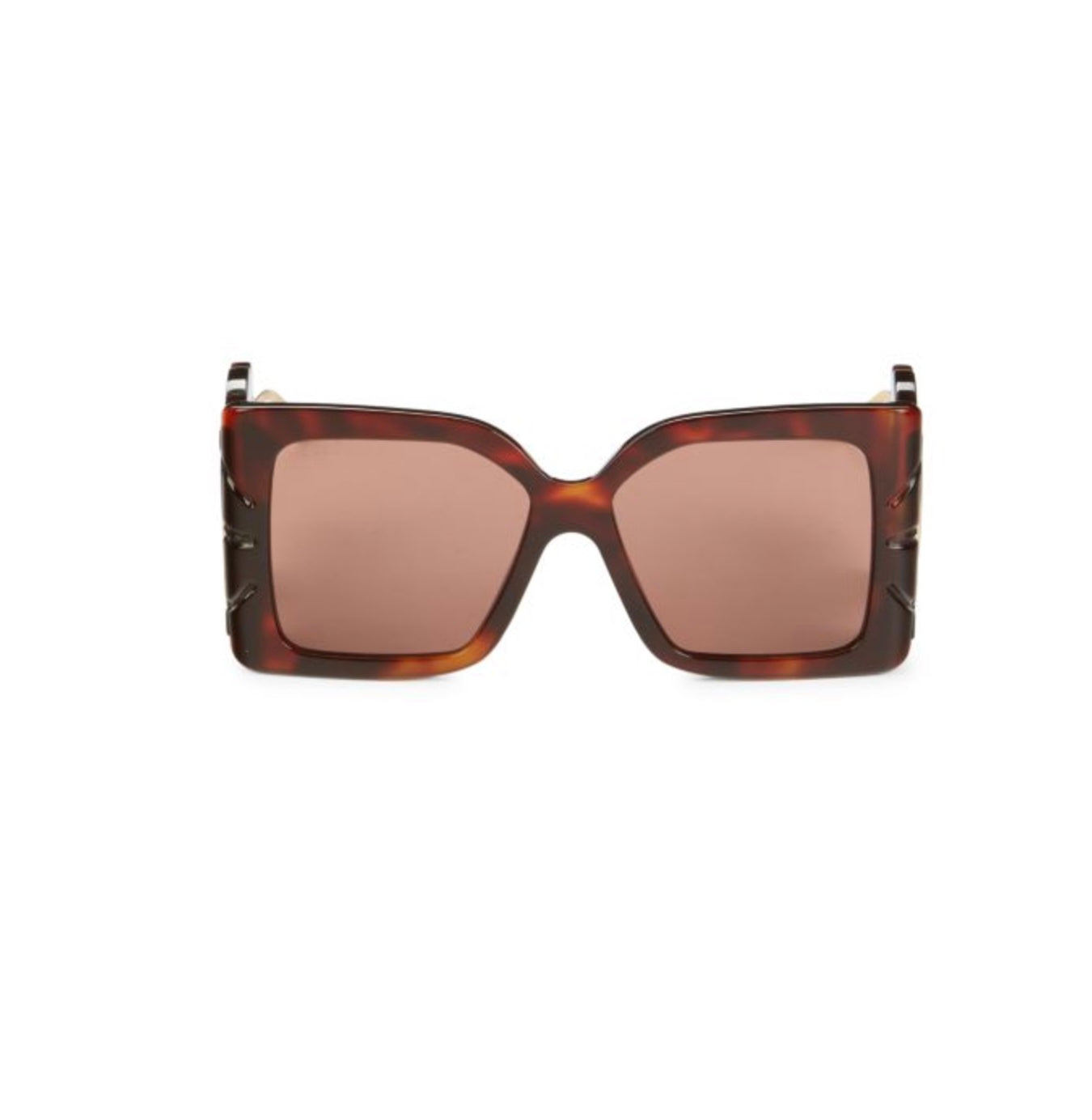 GUCCI 0535 LEAF OVERSIZED SUNGLASSES HAVANA GOLD