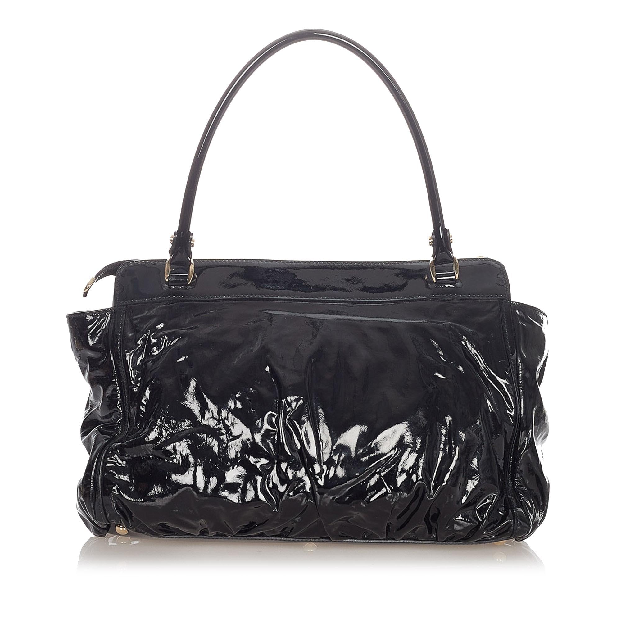 Gucci Abbey D-Ring Patent Leather Handbag (SHG-23002)