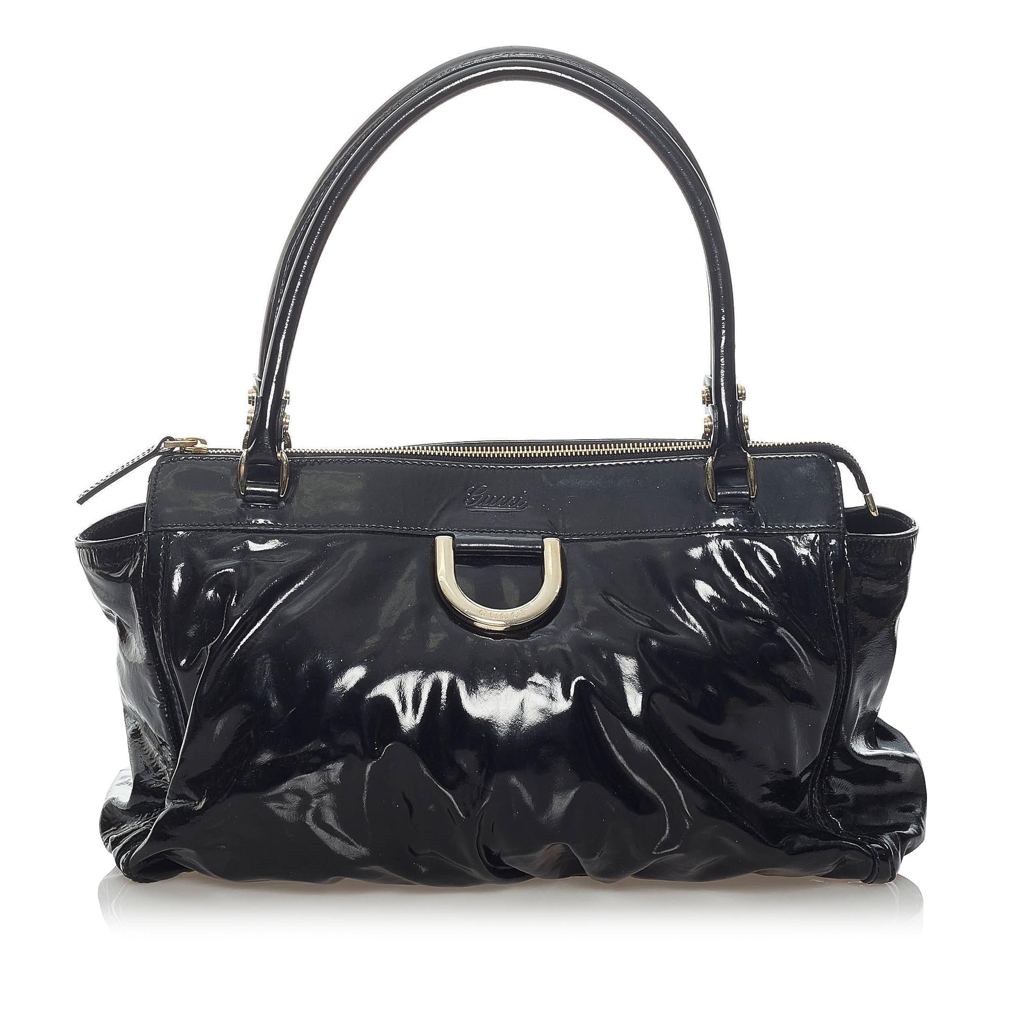 Gucci Abbey D-Ring Patent Leather Handbag (SHG-37233)