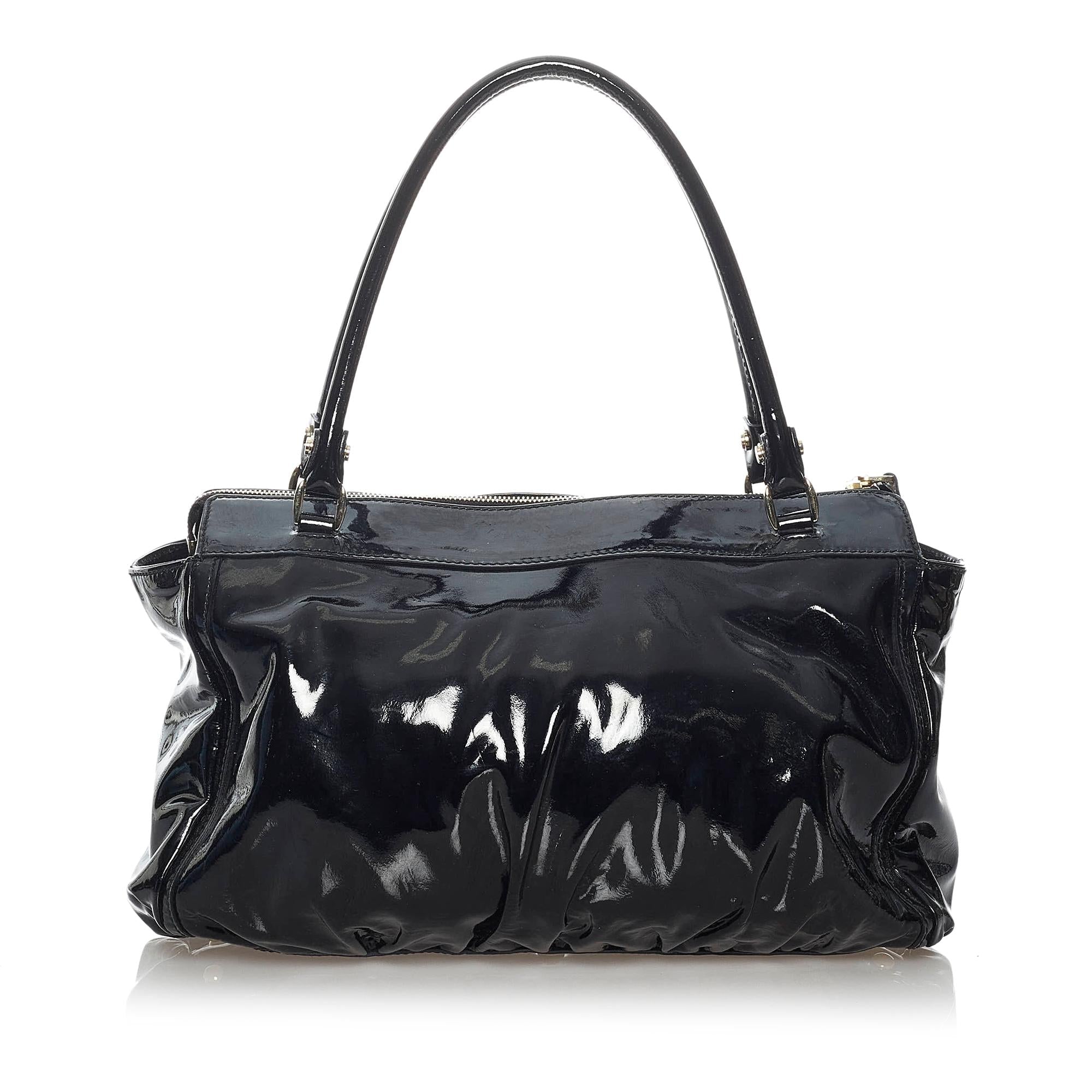 Gucci Abbey D-Ring Patent Leather Shoulder Bag (SHG-30321)