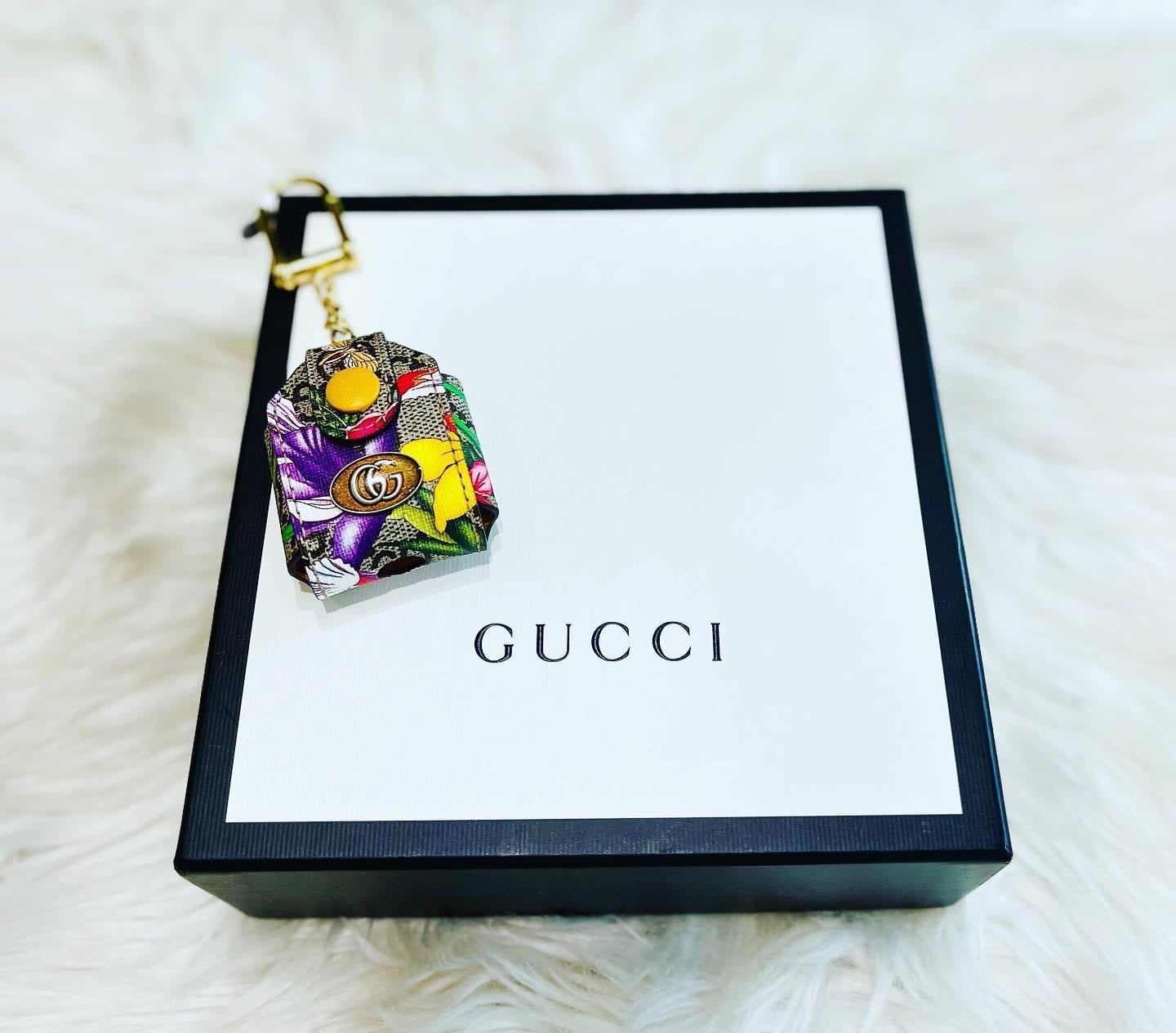 GG Supreme Monogram Flora Ophidia Airpod Case Beige