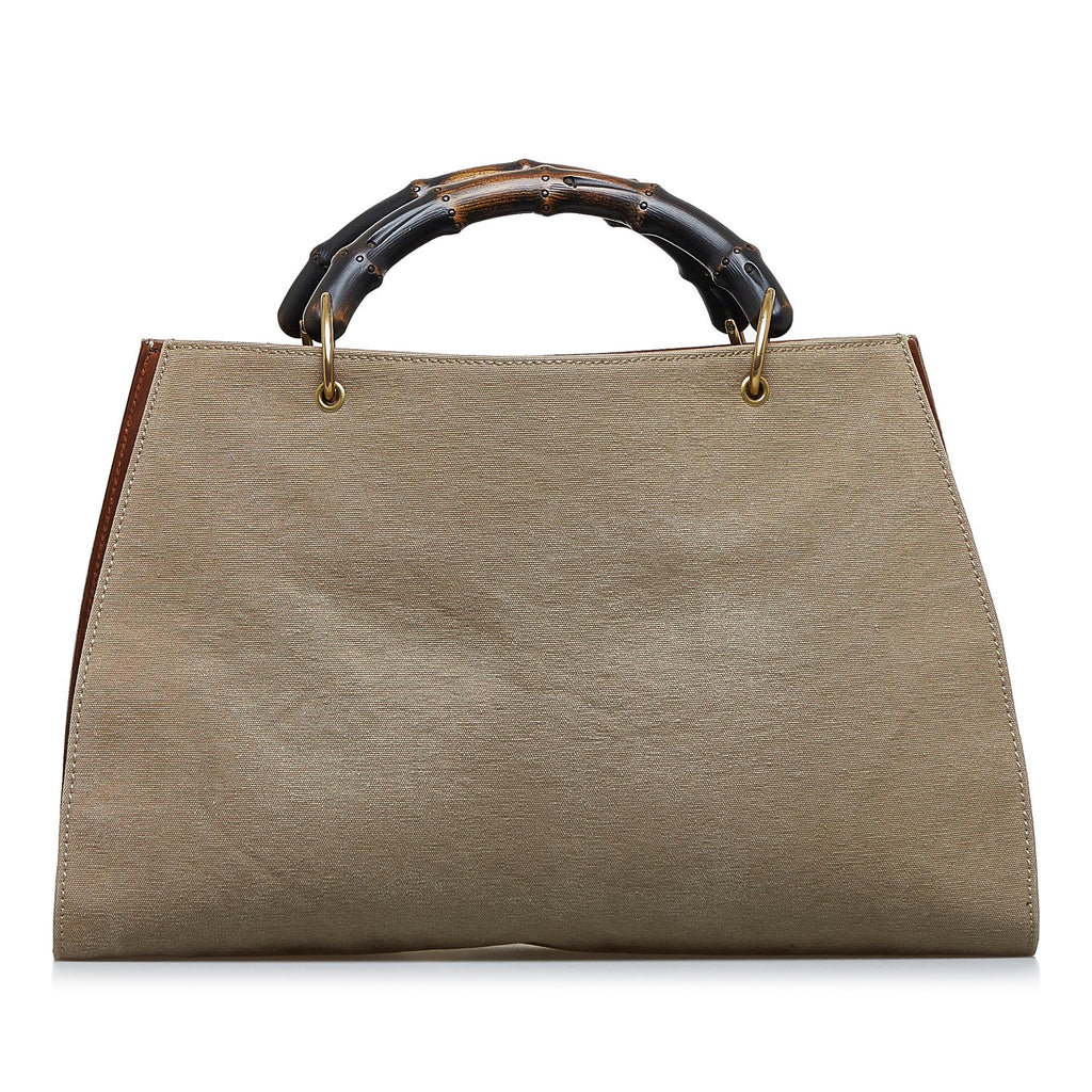 Gucci Bamboo Canvas Tote Bag (SHG-Rl4F7t)