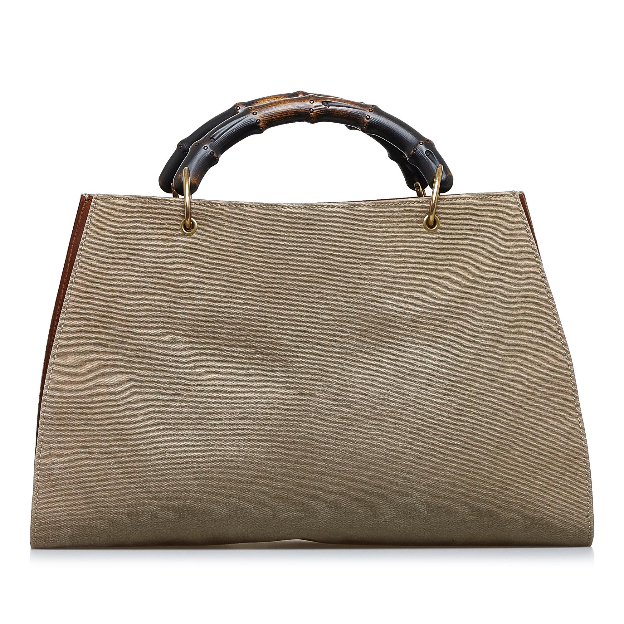 Gucci Bamboo Canvas Tote Bag (SHG-Rl4F7t)