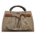 Gucci Bamboo Canvas Tote Bag (SHG-Rl4F7t)