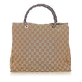 Gucci Bamboo GG Canvas Tote Bag (SHG-20436)