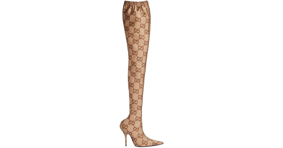 GUCCI GG THE HACKER PROJECT KNIFE KNEE HIGH BOOTS
