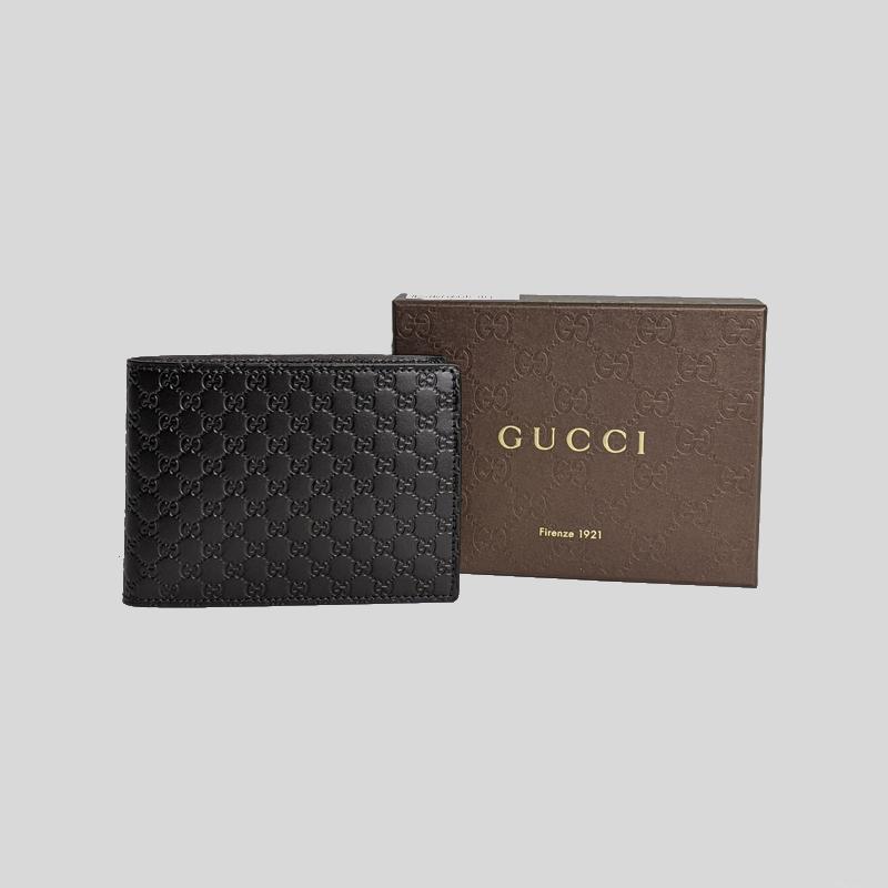 Gucci Micro Guccissima GG Logo Leather Bifold Wallet