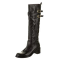 GUCCI BUCKLE RIDING KNEE HIGH LEATHER BOOTS