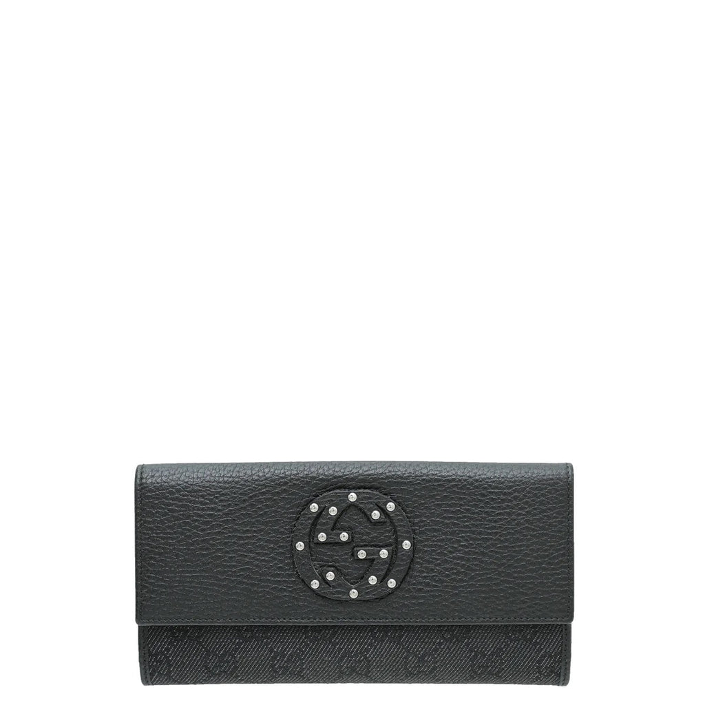 GUCCI STUDDED INTERLOCKING G CONTINENTAL WALLET
