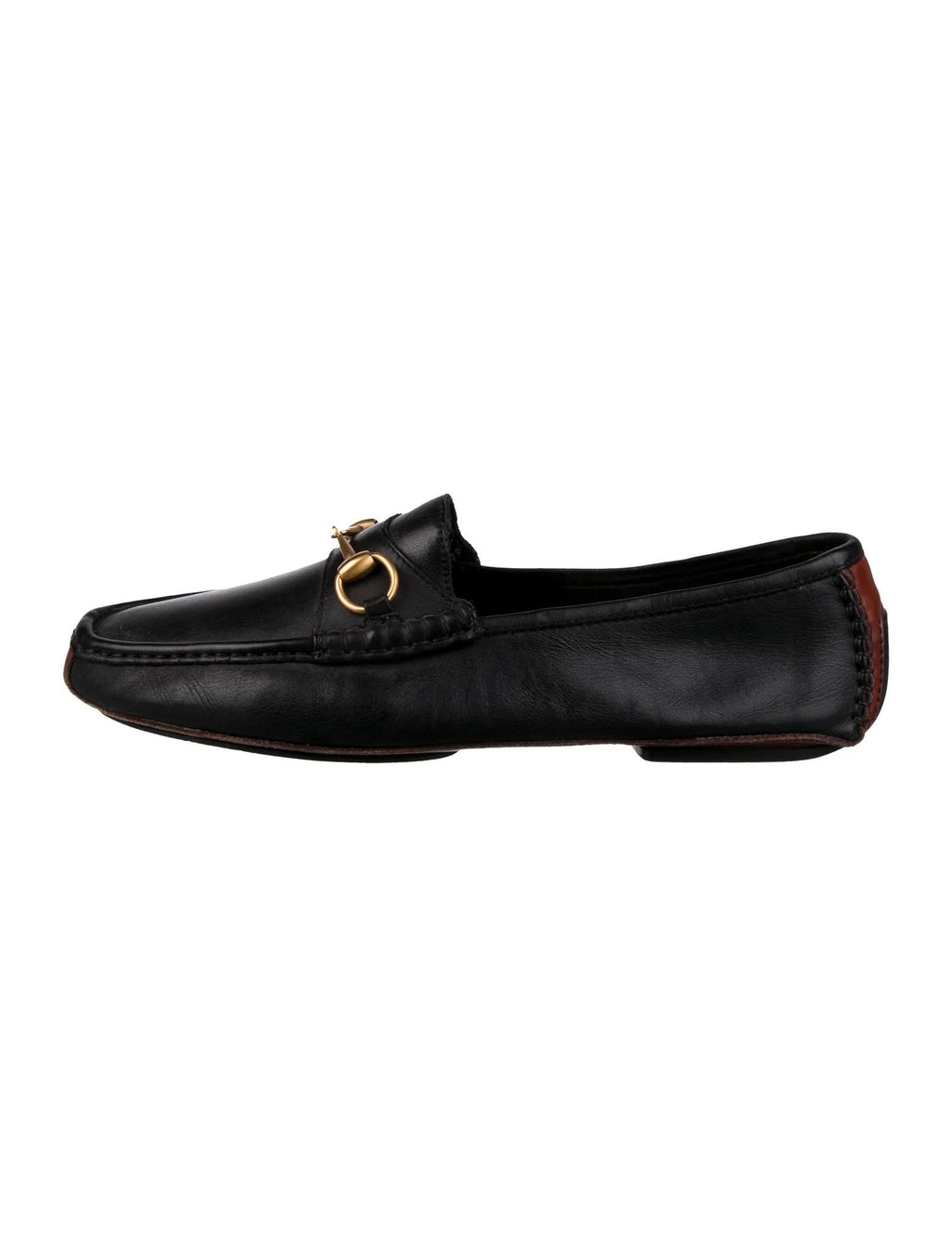 GUCCI CALFSKIN LEATHER HORSEBIT DRIVER LOAFERS