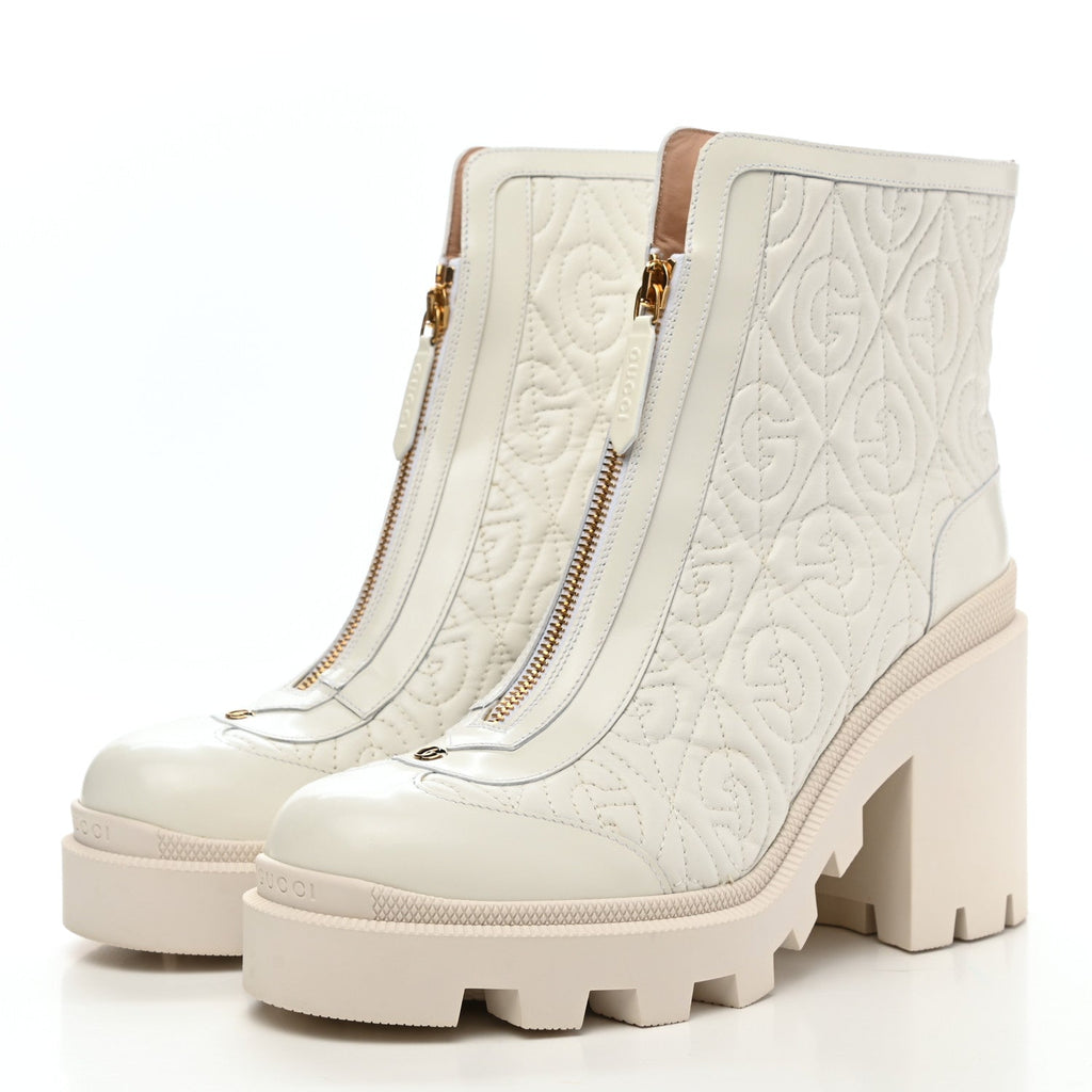GUCCI RHOMBUS NAPPA CALFSKIN QUILTED BOOTS