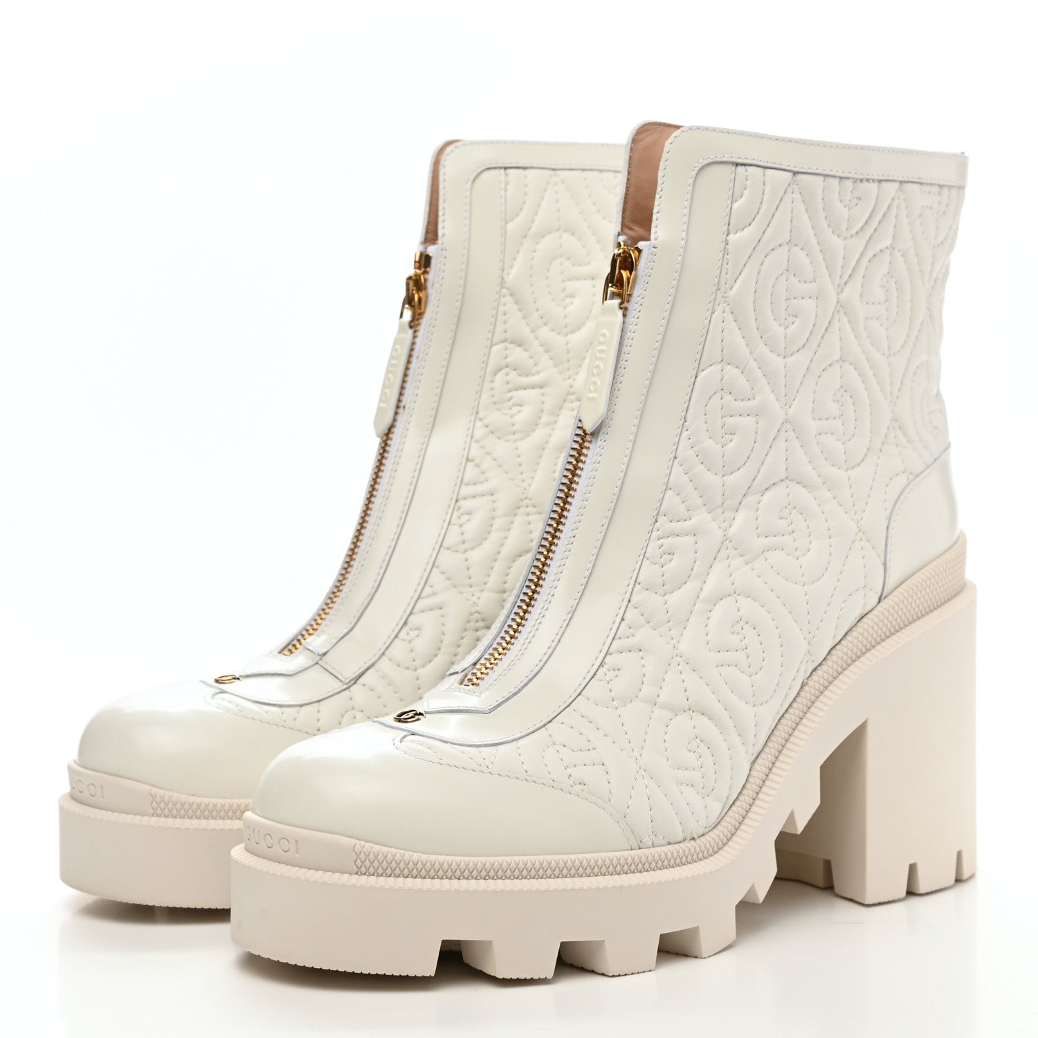GUCCI RHOMBUS NAPPA CALFSKIN QUILTED BOOTS