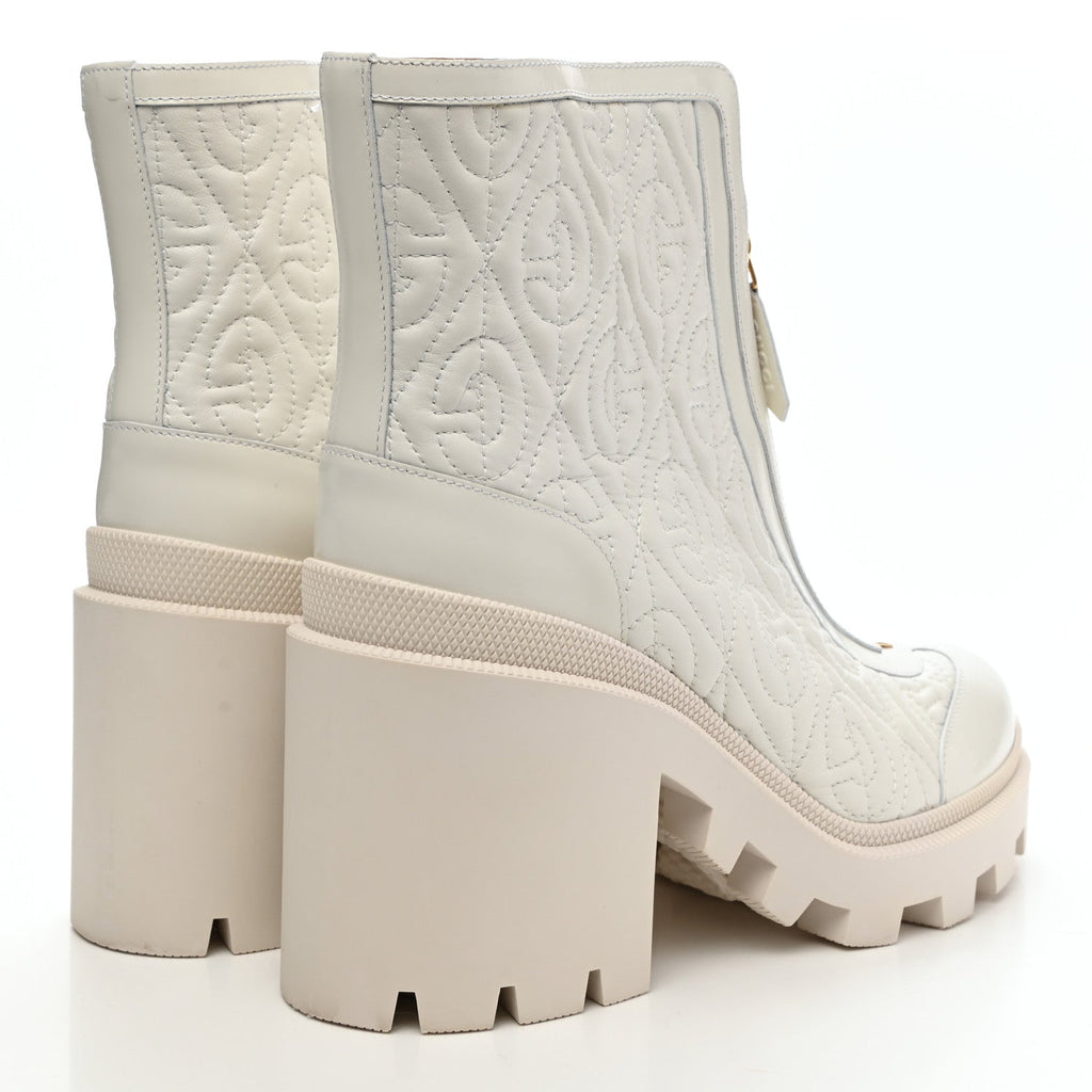 GUCCI RHOMBUS NAPPA CALFSKIN QUILTED BOOTS