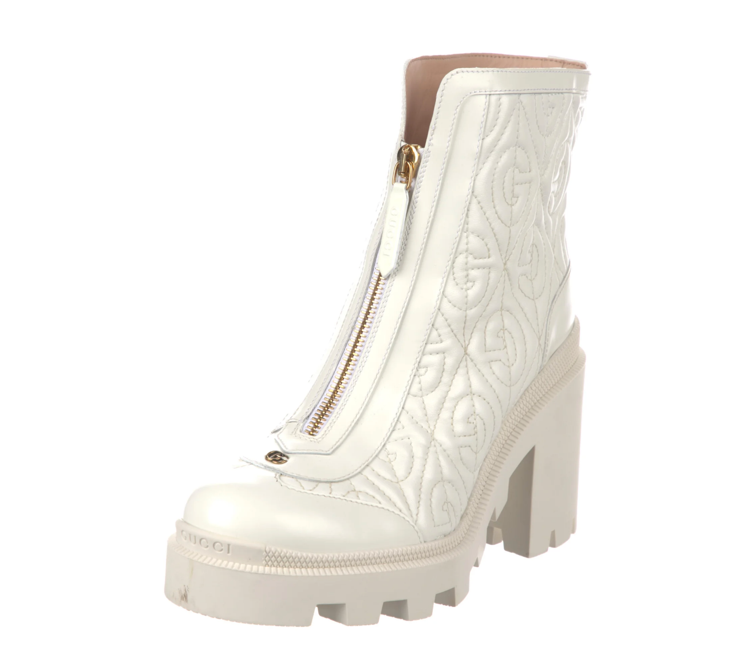 GUCCI RHOMBUS NAPPA CALFSKIN QUILTED BOOTS