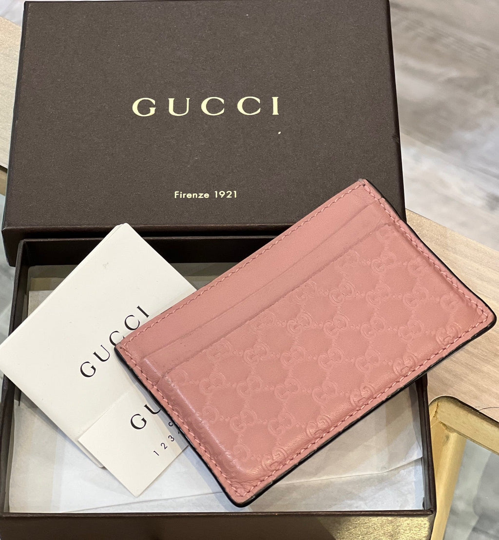 GUCCI GG MICROGUCCISSIMA LEATHER CARD CASE